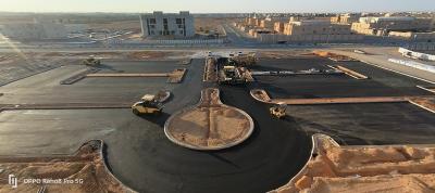 انشاء الطرق الداخلية في جامعة المحمعة